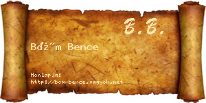 Böm Bence névjegykártya
